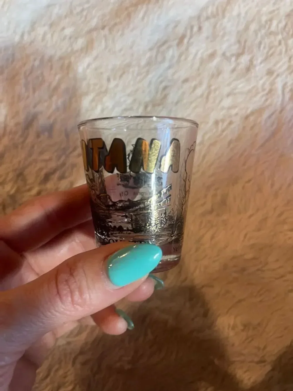 Montana Big Sky Country Souvenir Shot Glass - Yellow & Black Print